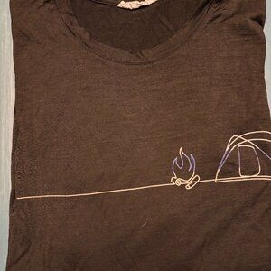 Icebreaker Tech Lite - Single Line Campfire print - Black